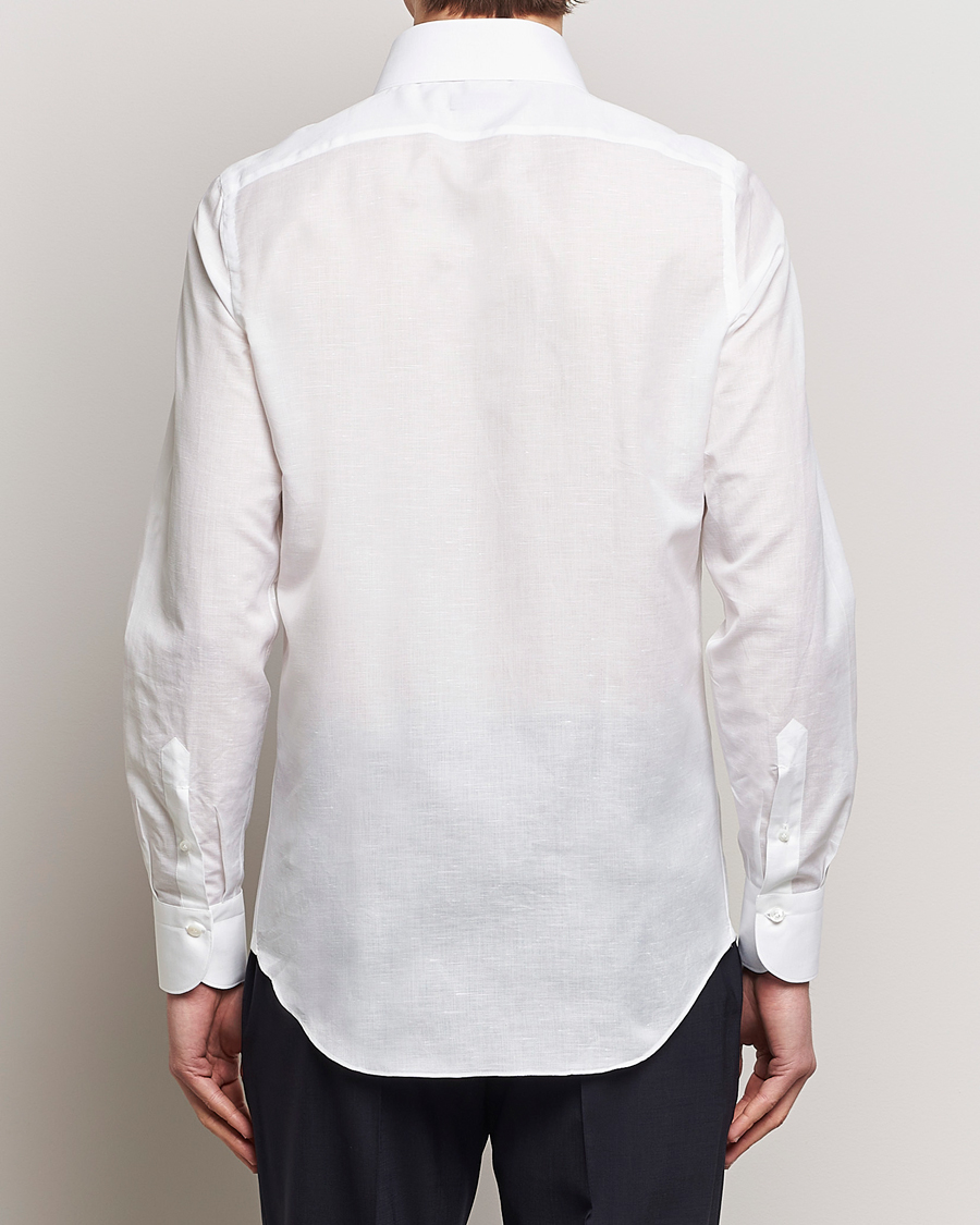 Herren | Hemden | Finamore Napoli | Milano Slim Linen Dress Shirt White