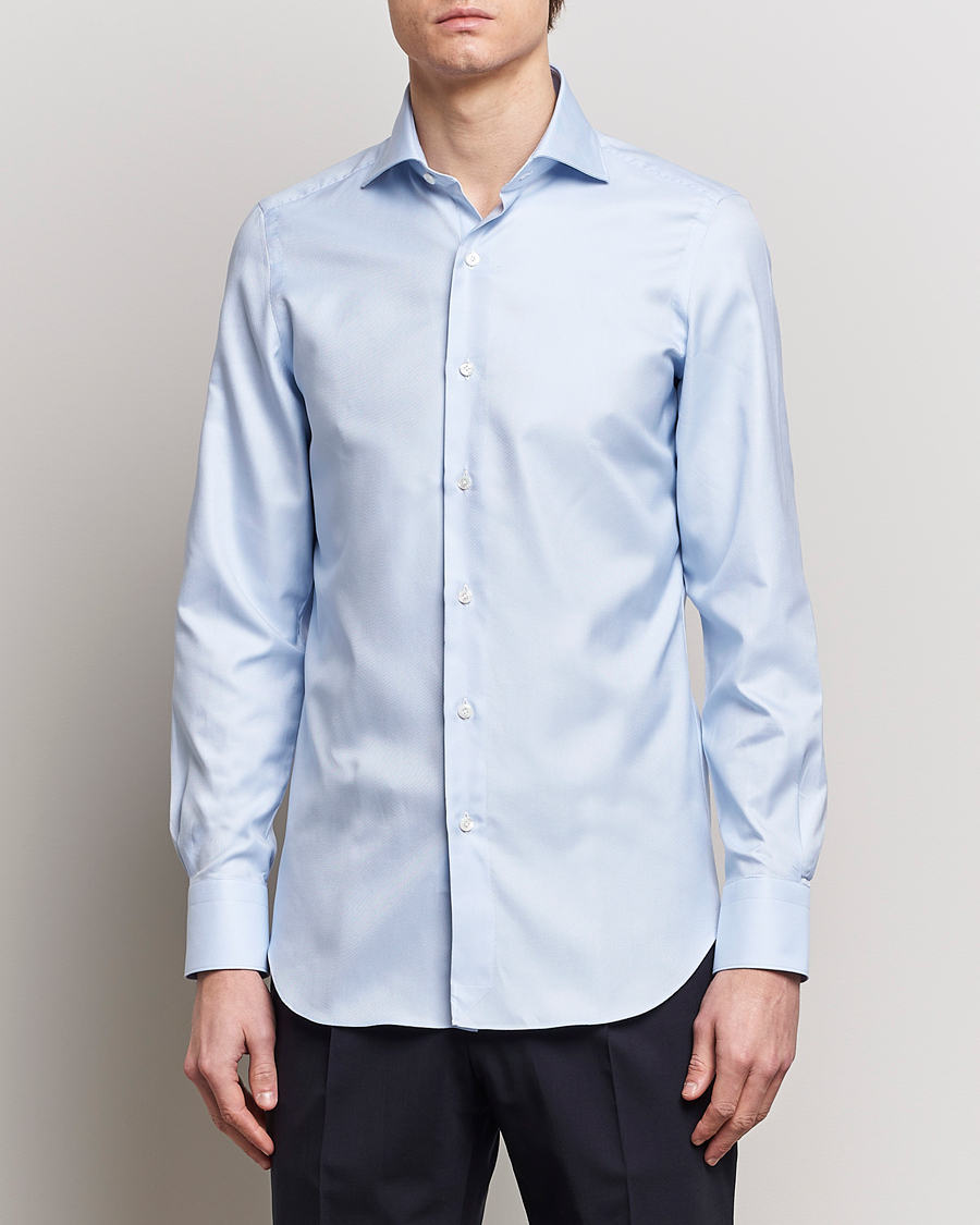 Herren | Finamore Napoli | Finamore Napoli | Milano Slim Royal Oxford Shirt Light Blue