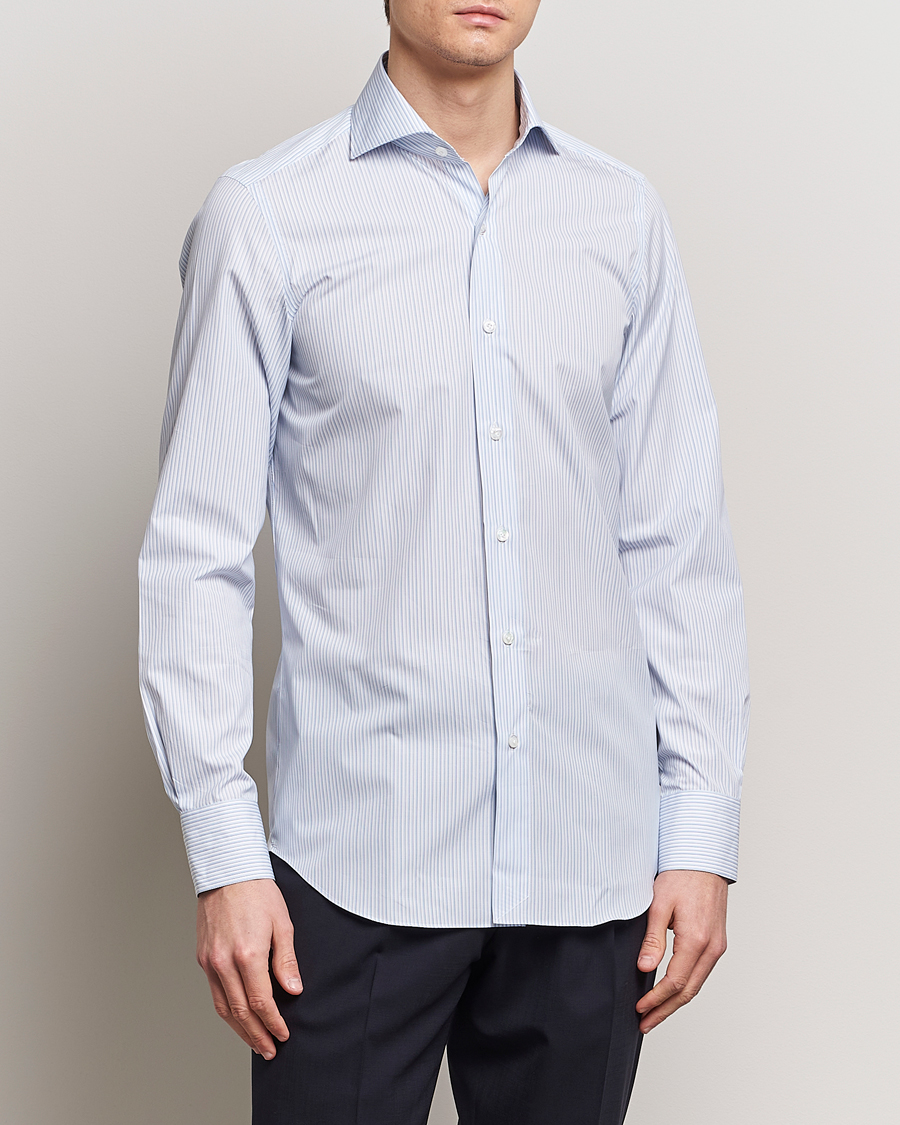 Herren | Hemden | Finamore Napoli | Milano Slim Giza 170 Dress Shirt Light Blue