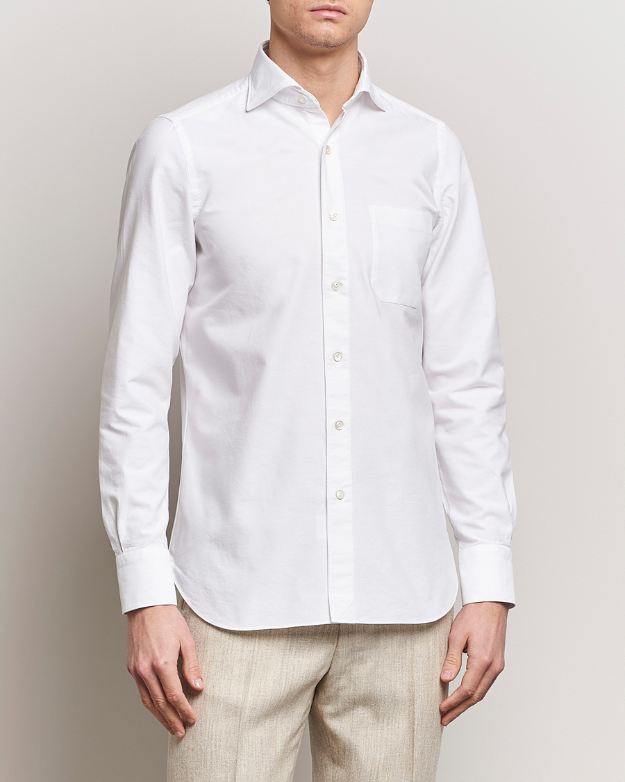 Herren | Freizeithemden | Finamore Napoli | Gaeta Chambray Shirt White