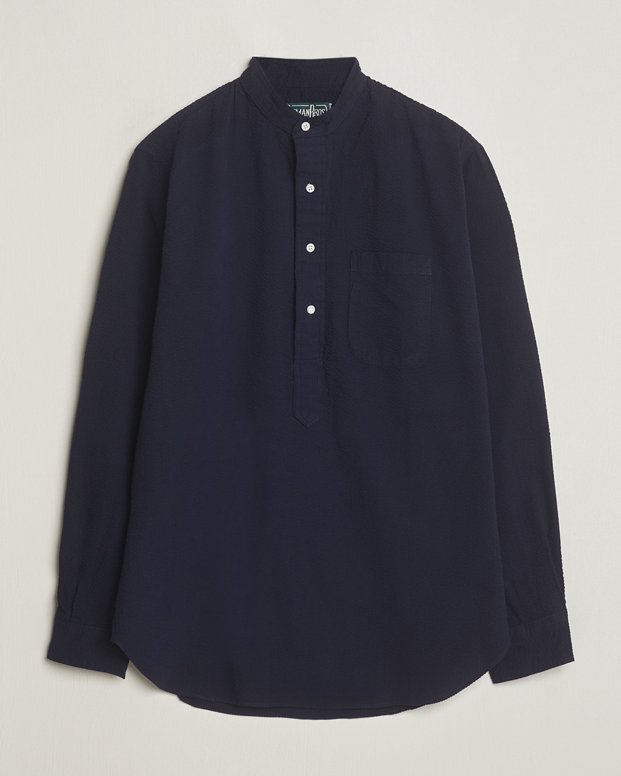 Herren | Hemden | Gitman Vintage | Tonal Seersucker Popover Shirt Navy