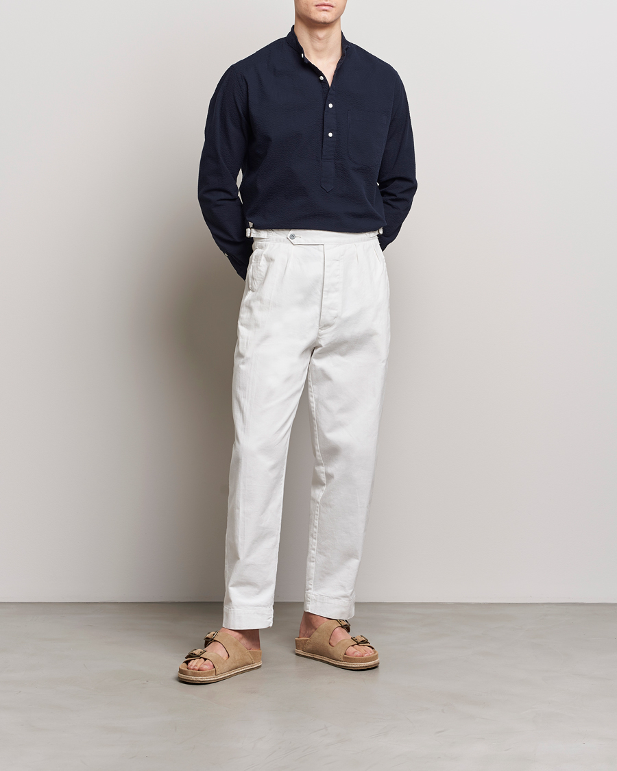 Herren | Hemden | Gitman Vintage | Tonal Seersucker Popover Shirt Navy