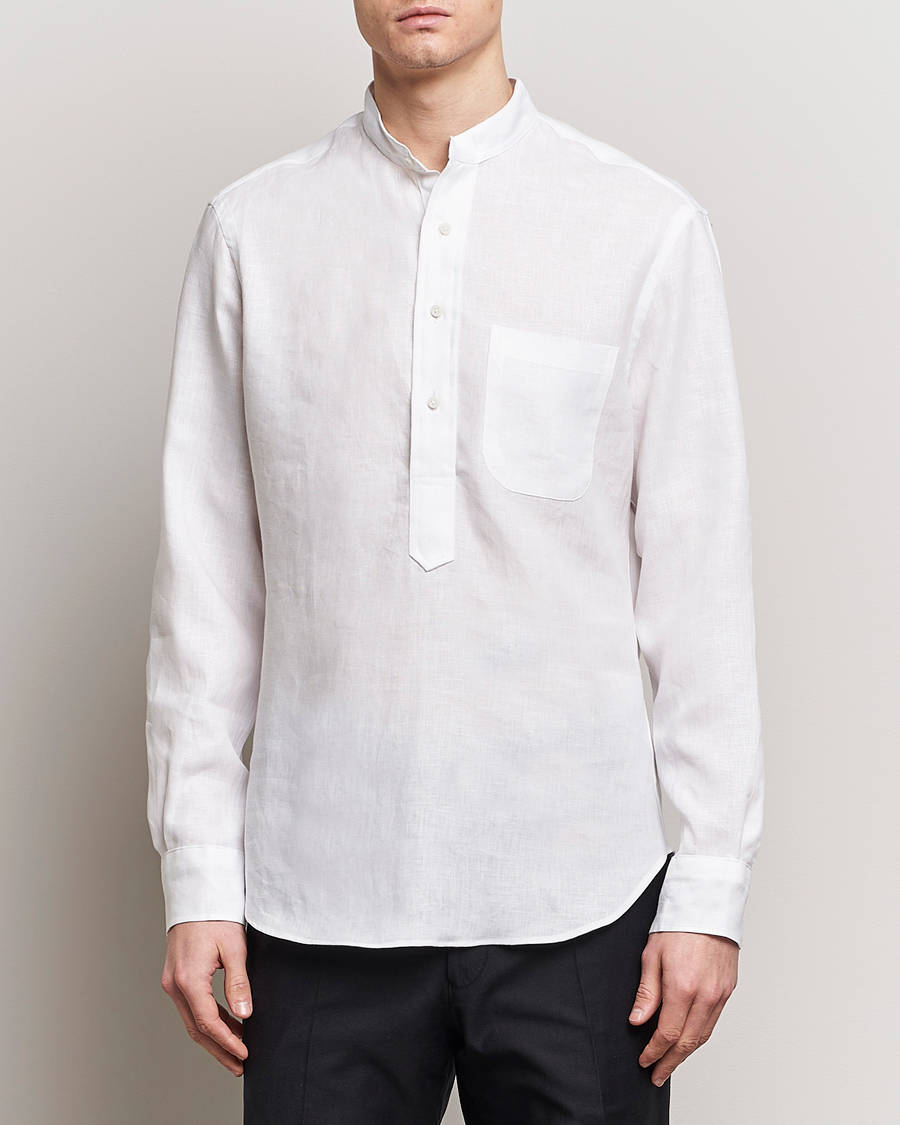 Herren |  | Gitman Vintage | Linen Popover Shirt White