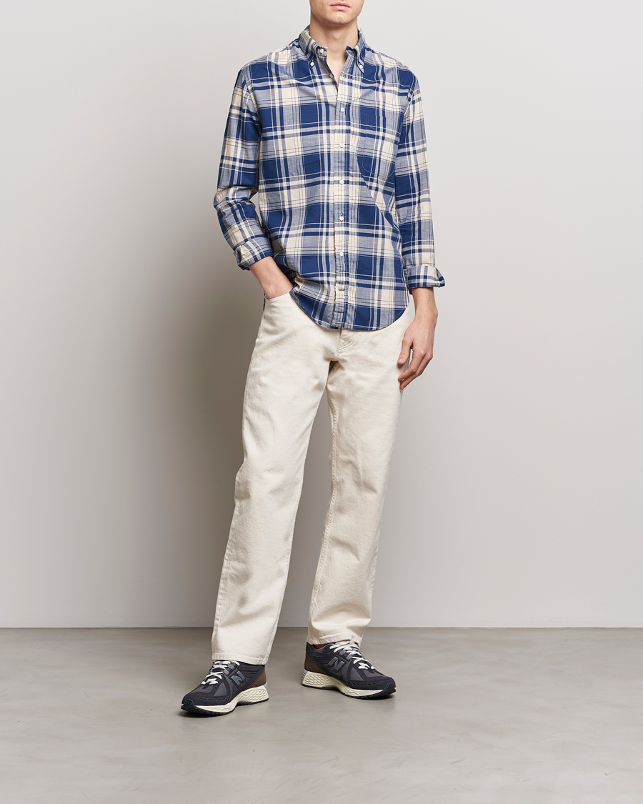 Herren | Hemden | Gitman Vintage | Button Down Madras Shirt Blue Check