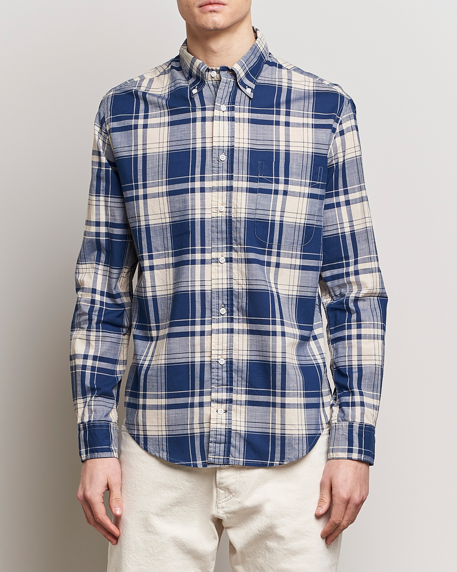 Herren | Hemden | Gitman Vintage | Button Down Madras Shirt Blue Check