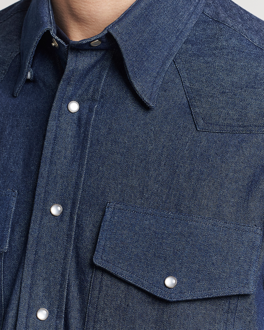 Herren | Hemden | Gitman Vintage | Denim Western Shirt Dark Indigo