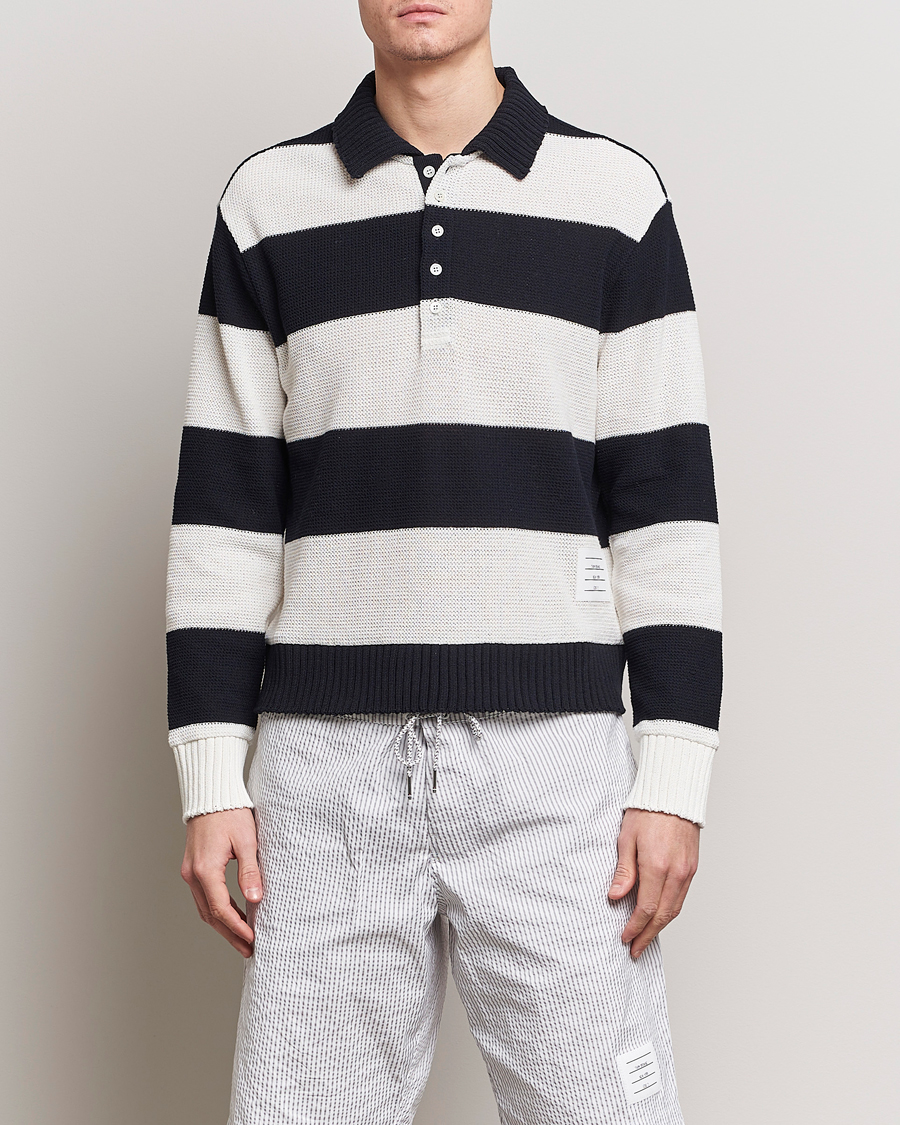 Men |  | Thom Browne | Long Sleeve Rugby White/Navy