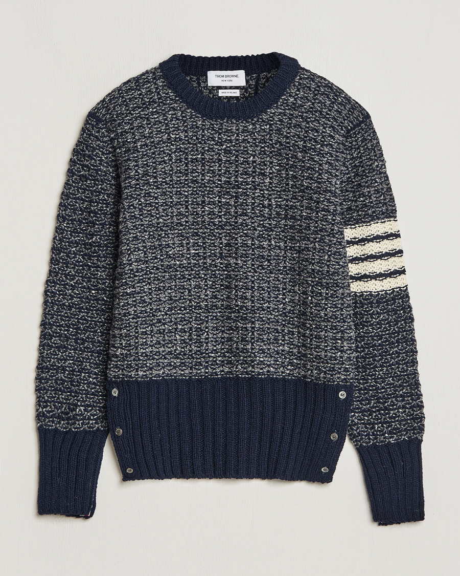 Herren | Pullover | Thom Browne | 4-Bar Donegal Sweater Navy