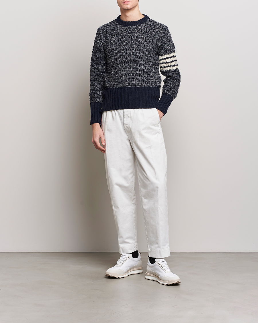 Herren | Pullover | Thom Browne | 4-Bar Donegal Sweater Navy
