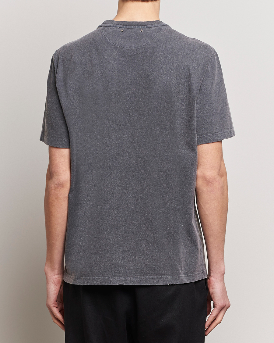 Herren | T-Shirts | Golden Goose | Deluxe Brand Distressed Cotton Logo T-Shirt Anthracite