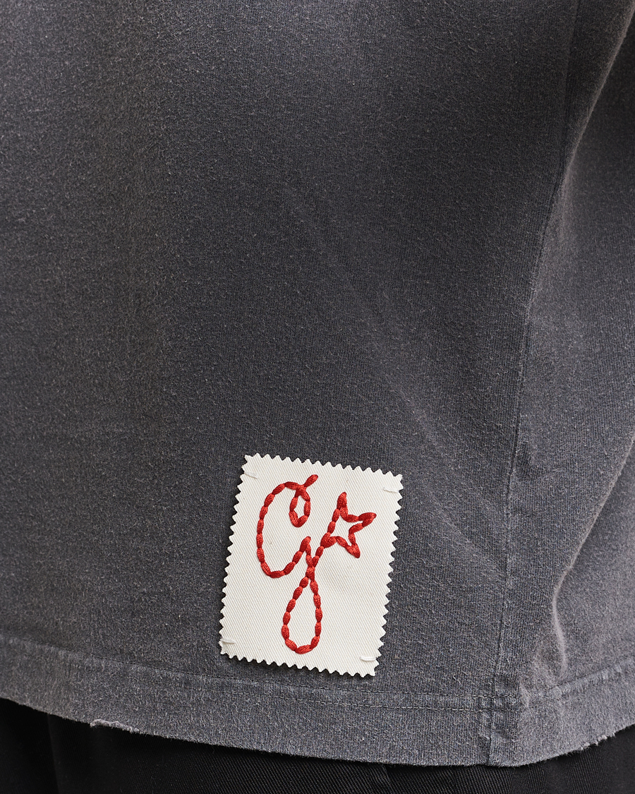Herren | T-Shirts | Golden Goose | Deluxe Brand Distressed Cotton Logo T-Shirt Anthracite