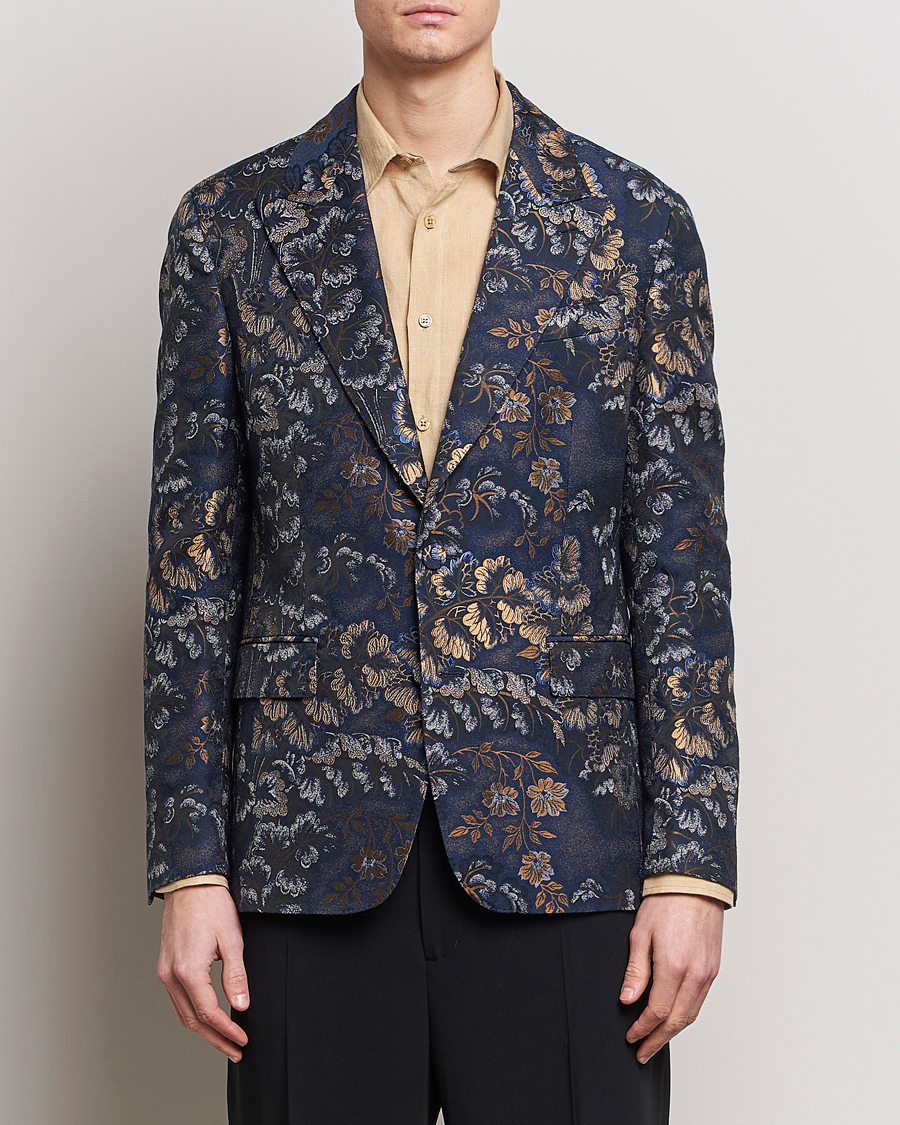 Herren | Etro | Etro | Floral Jacquard Evening Jacket Navy