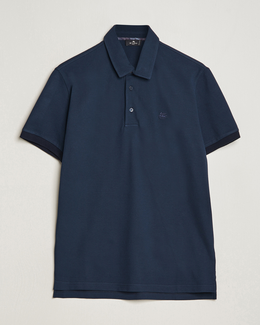 Herren | Poloshirts | Etro | Contrast Paisley Polo Navy