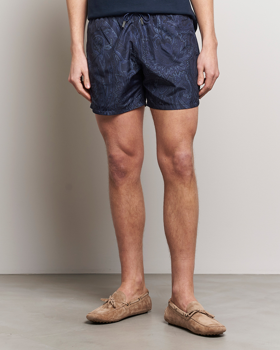 Men | Etro | Etro | Tonal Paisley Swim Shorts Blue