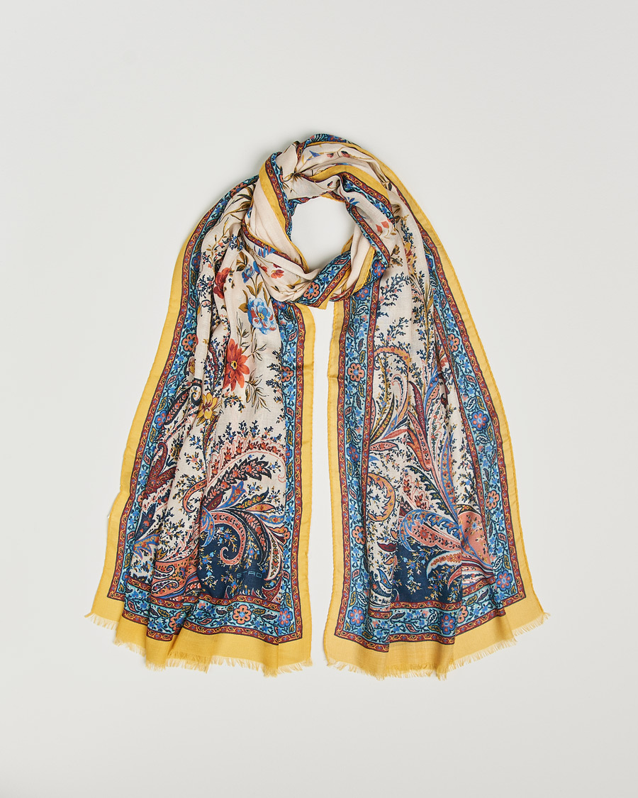 Herren | Etro Modal/Cashmere Printed Scarf Yellow | Etro | Modal/Cashmere Printed Scarf Yellow