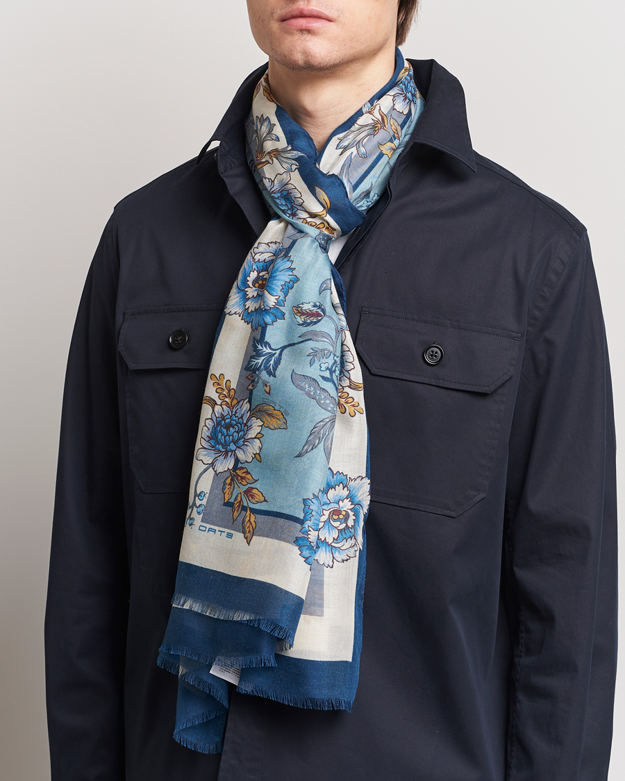 Herr | Etro | Etro | Modal/Cashmere Printed Scarf Light Blue