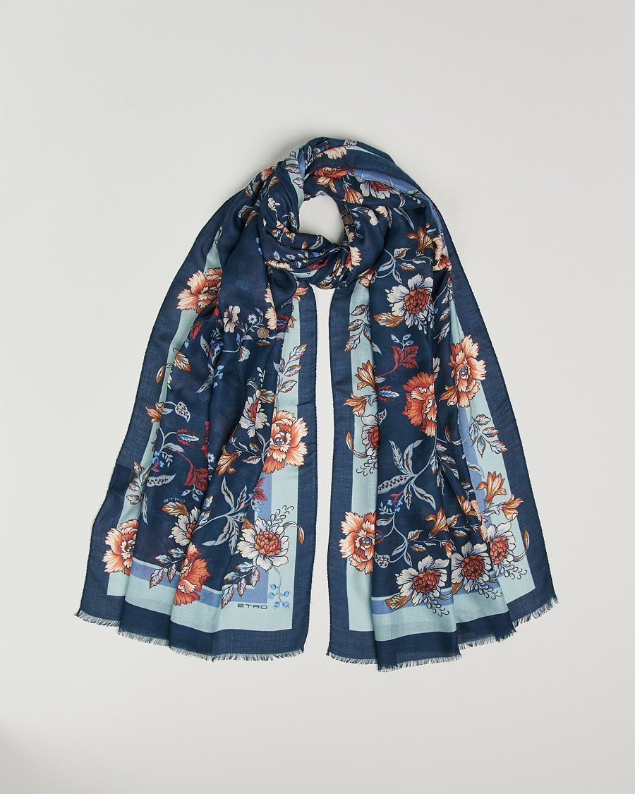 Herren | Etro Modal/Cashmere Printed Scarf Dark Blue | Etro | Modal/Cashmere Printed Scarf Dark Blue