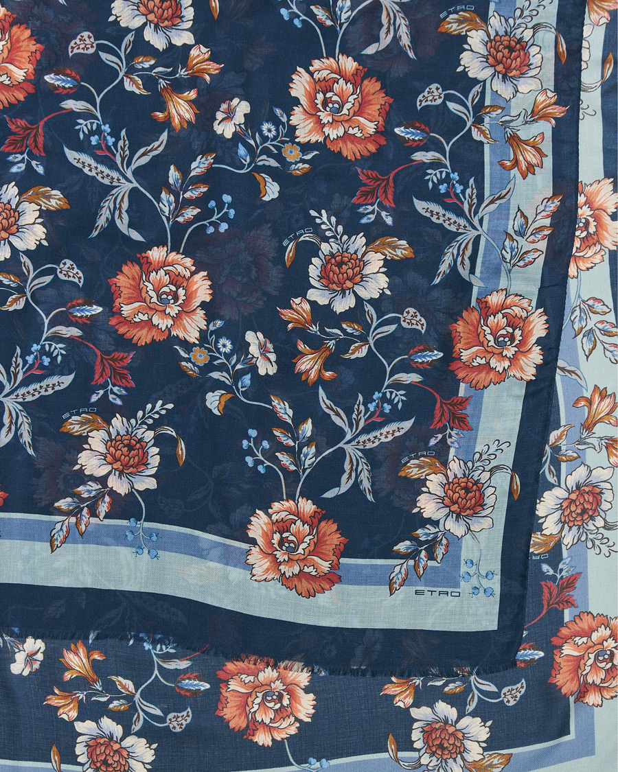 Herren | Etro Modal/Cashmere Printed Scarf Dark Blue | Etro | Modal/Cashmere Printed Scarf Dark Blue