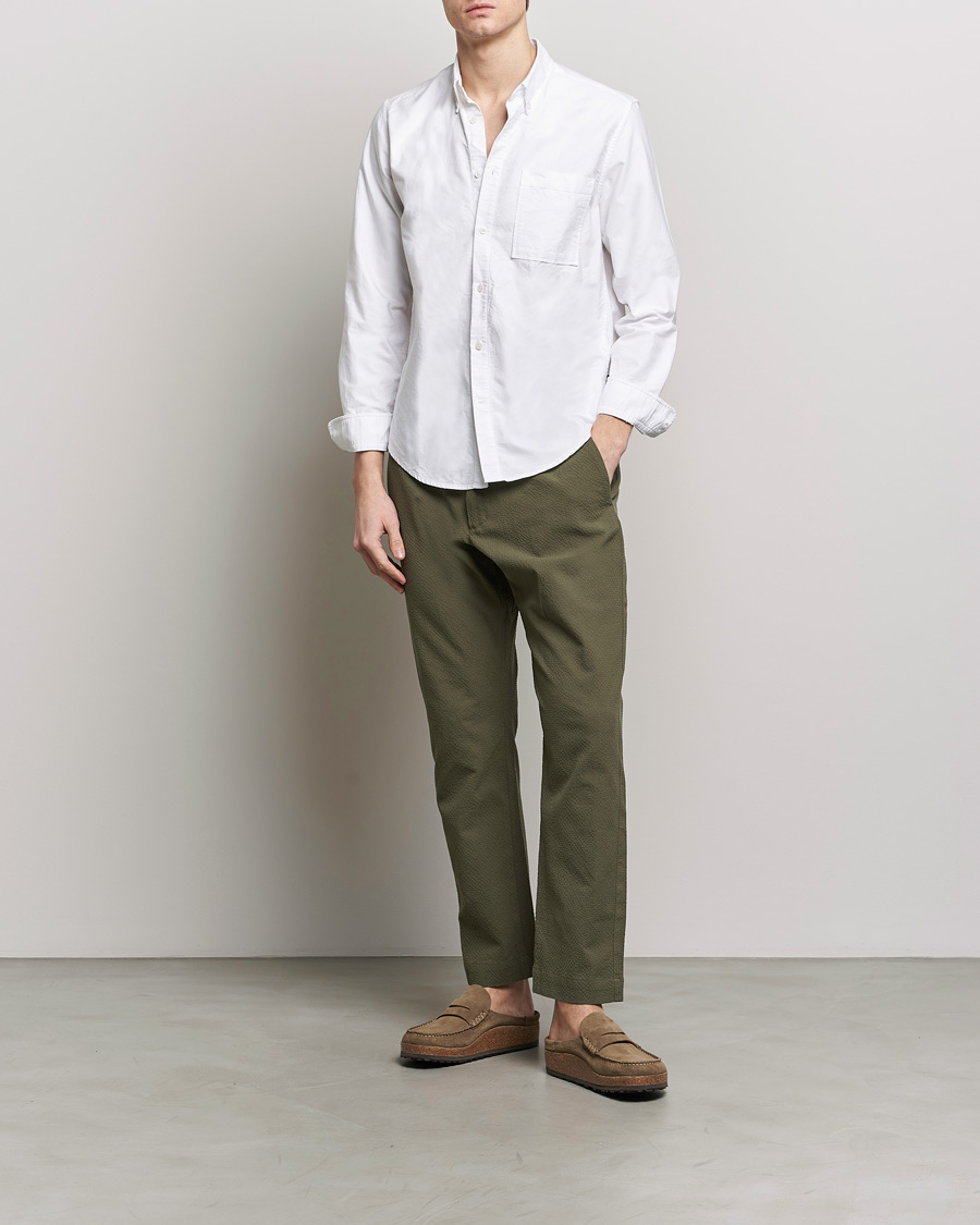 Herren | Hosen | NN07 | Billie Seersucker Drawstring Trousers Capers Green