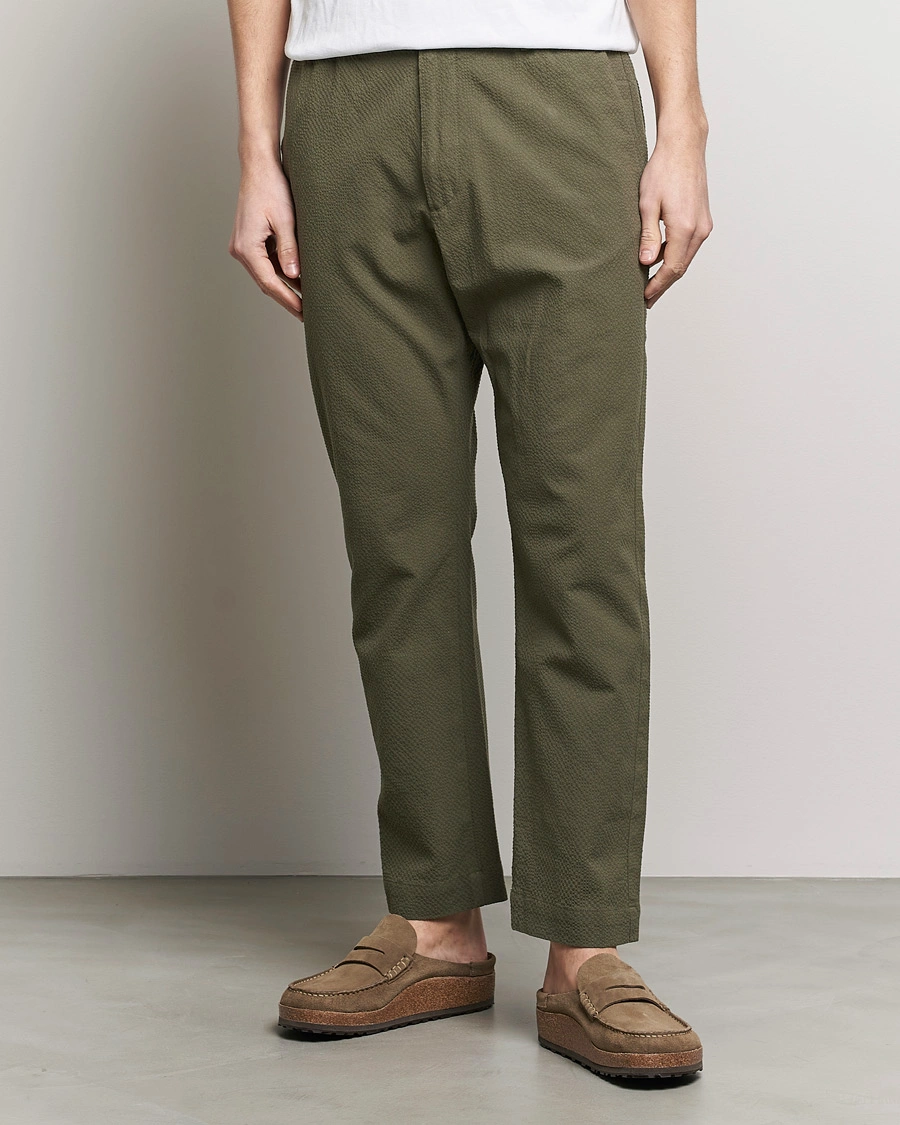 Herren | Kleidung | NN07 | Billie Seersucker Drawstring Trousers Capers Green
