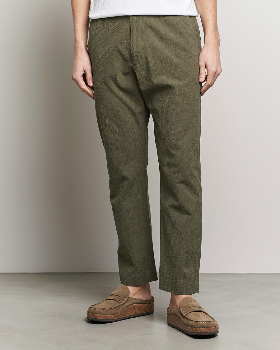 Herren |  | NN07 | Billie Seersucker Drawstring Trousers Capers Green