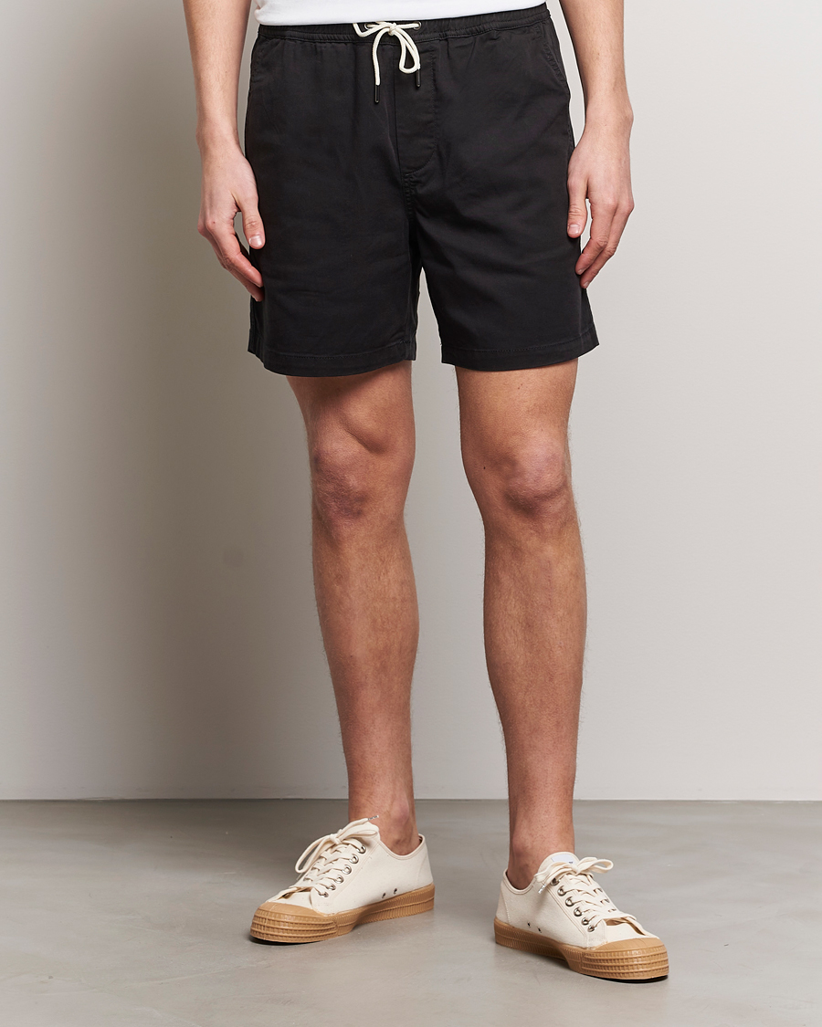 Men | Drawstring Shorts | NN07 | Gregor Tencel Drawstring Shorts Black