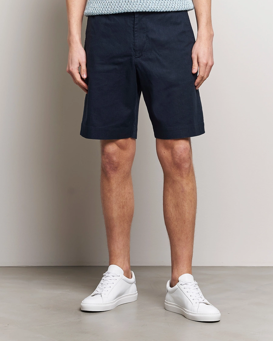 Men |  | NN07 | Billie Linen Shorts Navy Blue