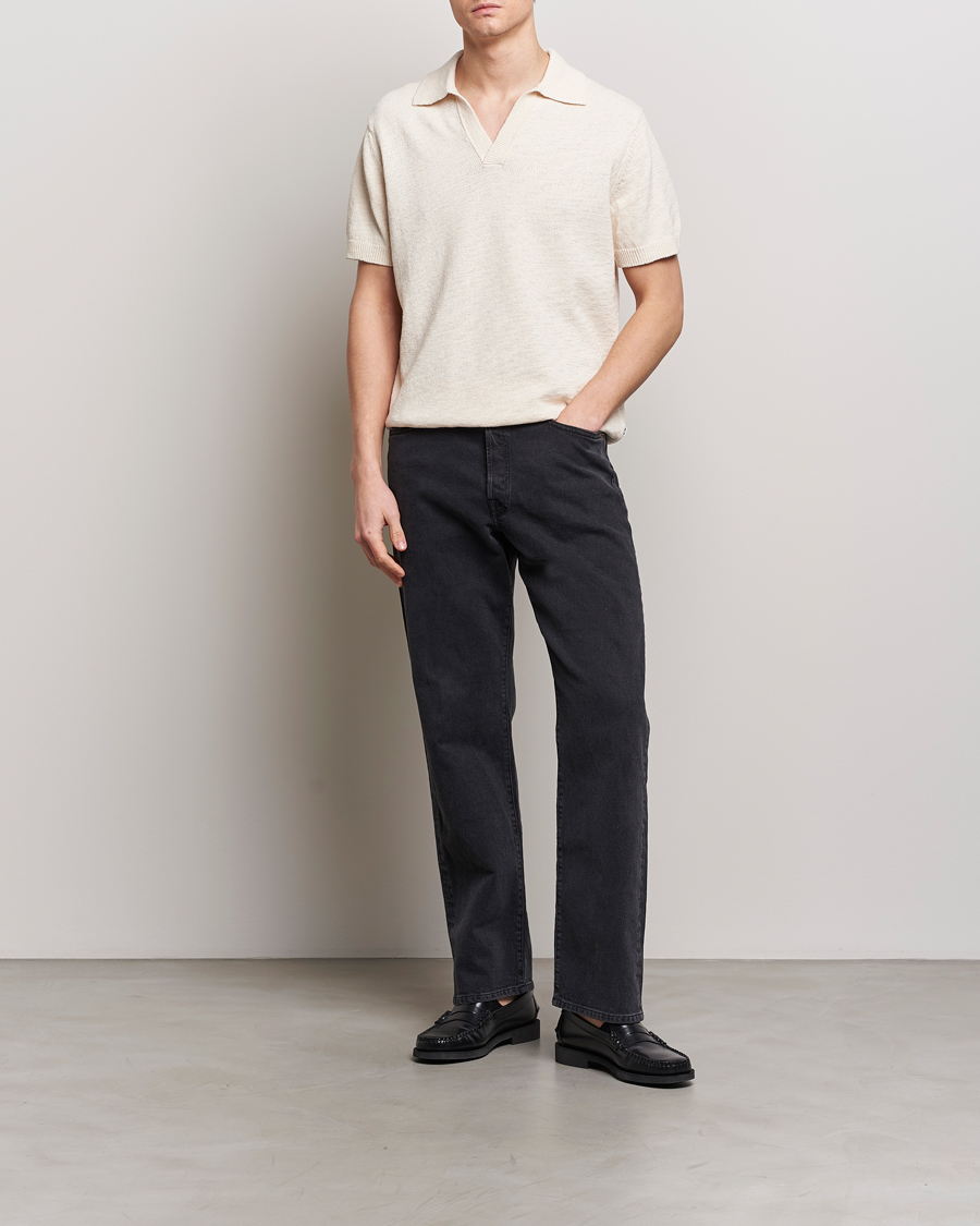 Herren | Poloshirts | NN07 | Ryan Open Collar Knitted Polo Off White