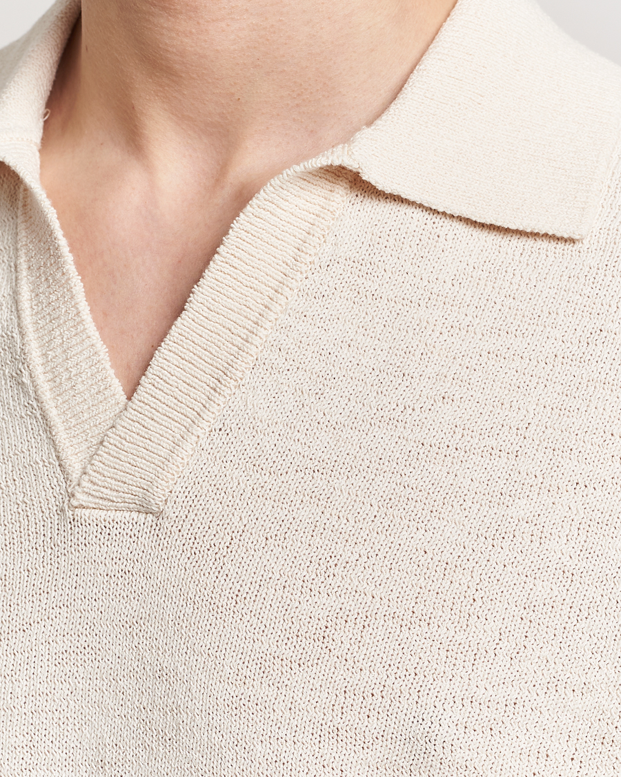 Herren | Poloshirts | NN07 | Ryan Open Collar Knitted Polo Off White