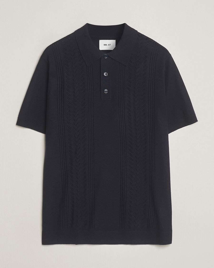 Herren | Poloshirts | NN07 | Thor Knitted Polo Navy Blue