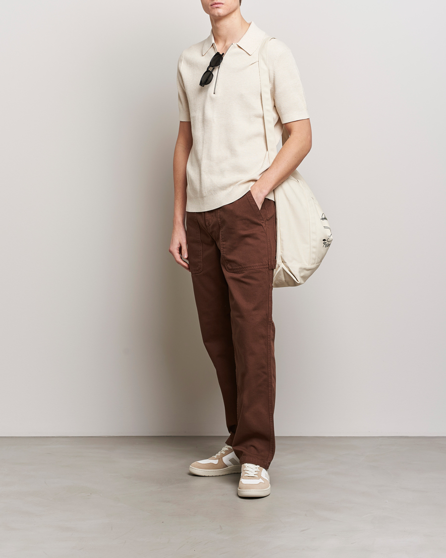 Herren | Poloshirts | NN07 | Hansie Zip Polo Ecru