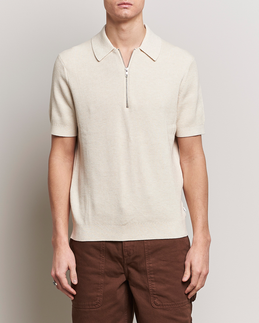 Herren | Poloshirt | NN07 | Hansie Zip Polo Ecru