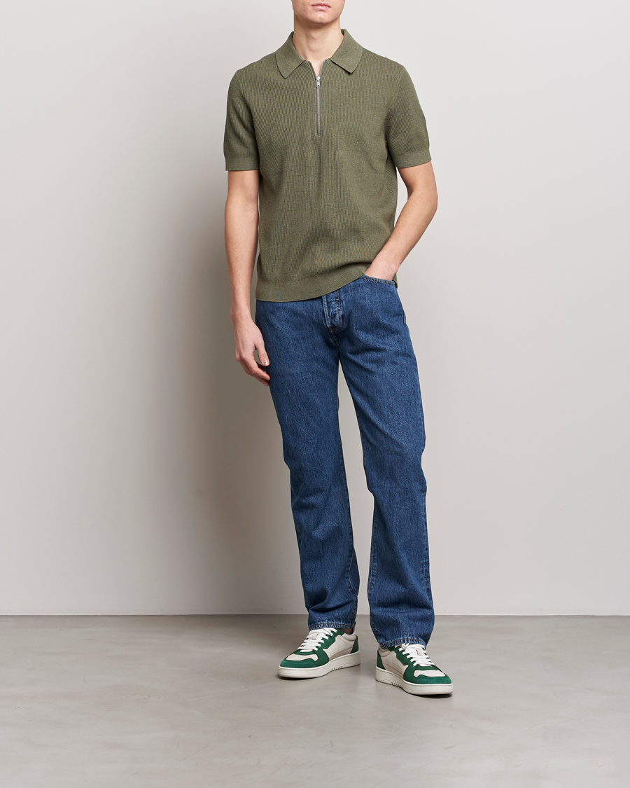 Herren | Poloshirts | NN07 | Hansie Zip Polo Capers Green