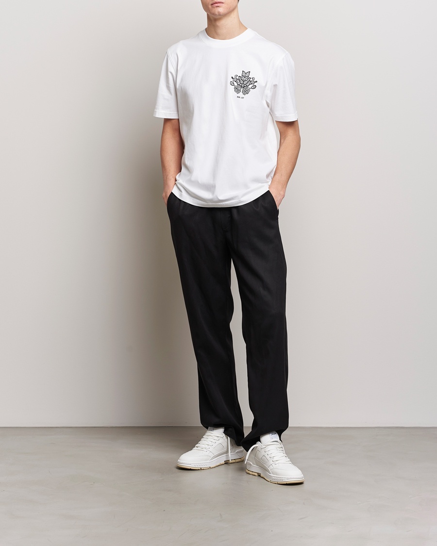 Herren | T-Shirts | NN07 | Adam Printed Crew Neck T-Shirt White