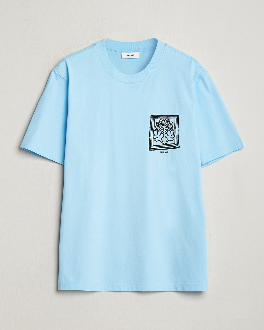 Herren | T-Shirts | NN07 | Adam Printed Crew Neck T-Shirt Polar Wind