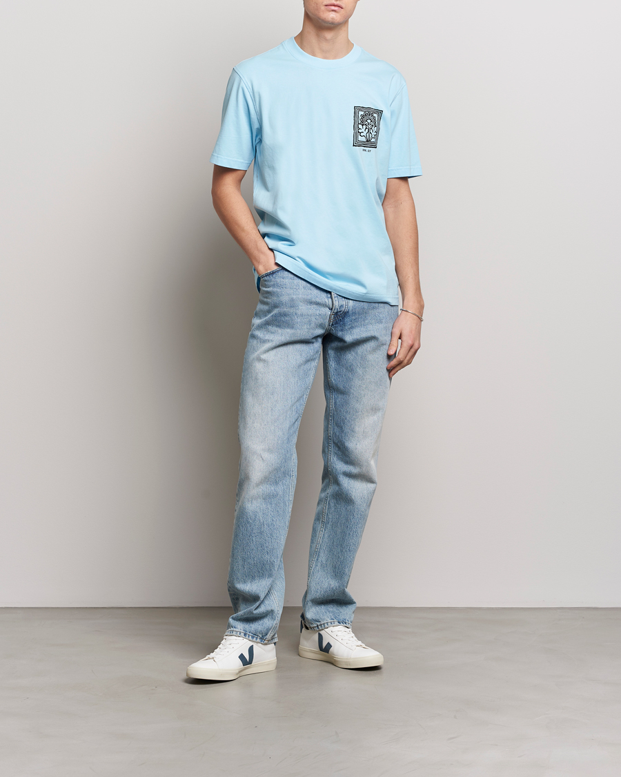 Herren | T-Shirts | NN07 | Adam Printed Crew Neck T-Shirt Polar Wind