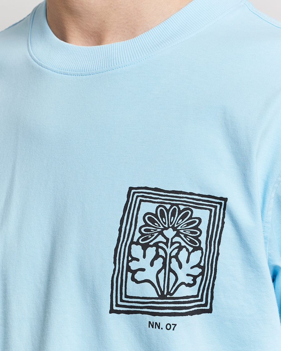 Herren | T-Shirts | NN07 | Adam Printed Crew Neck T-Shirt Polar Wind