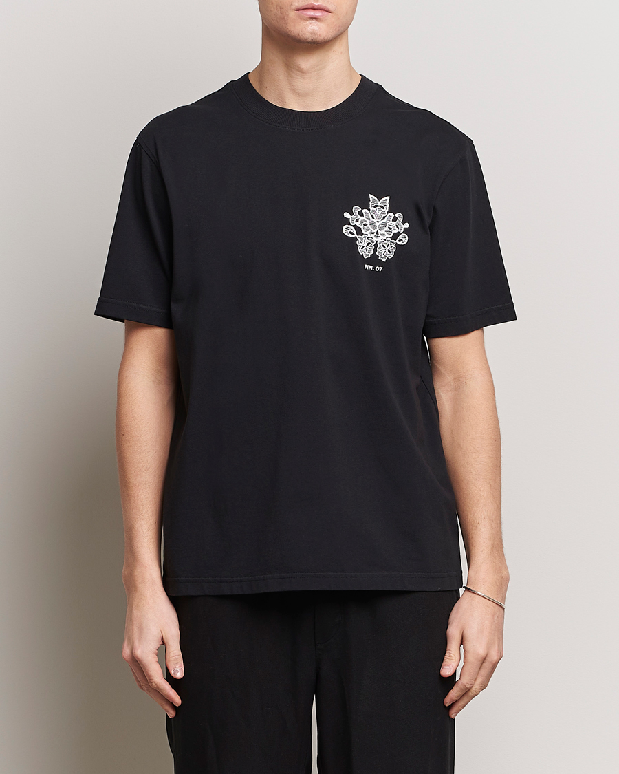 Herren | Kategorie | NN07 | Adam Printed Crew Neck T-Shirt Black