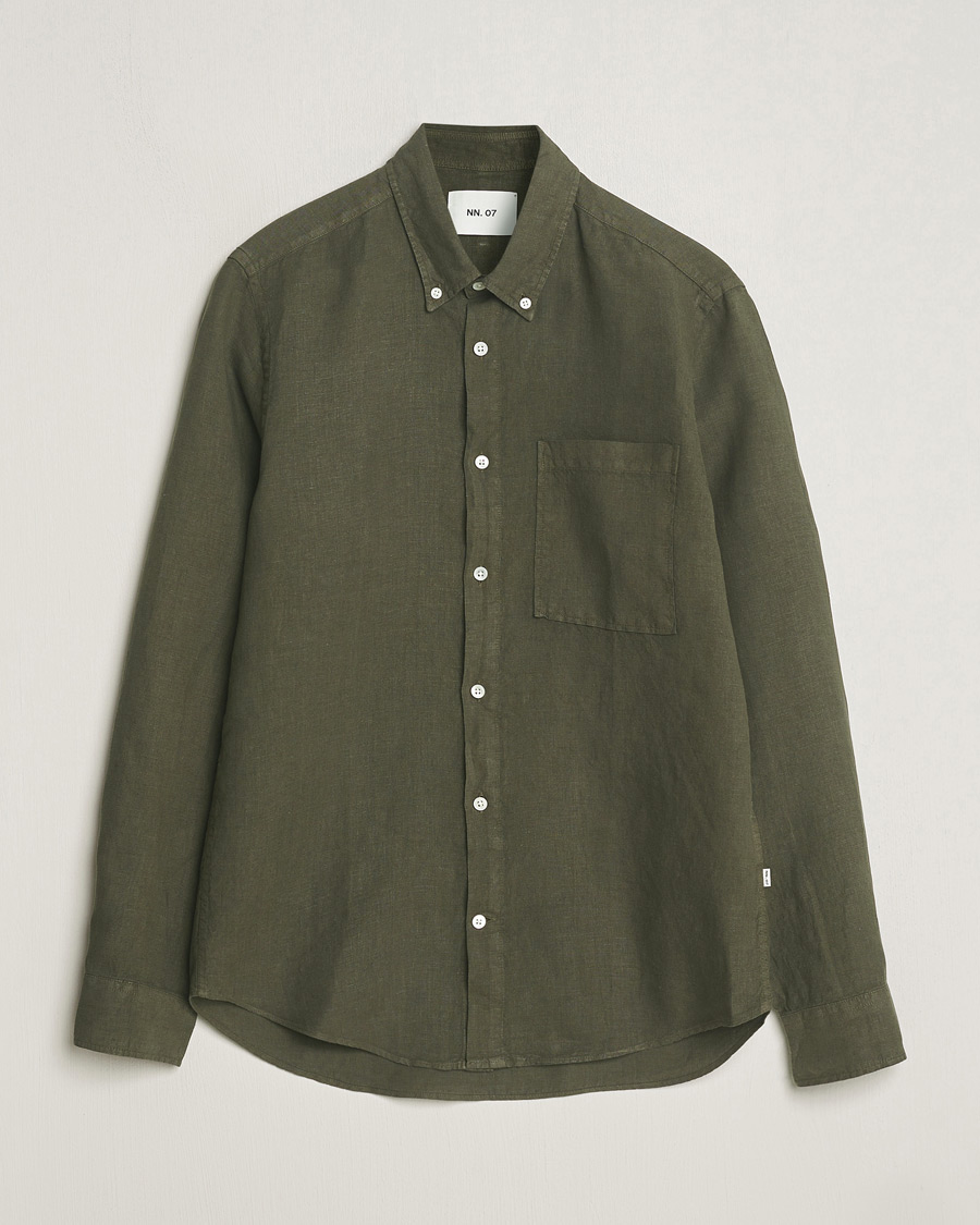 Herren | Hemden | NN07 | Arne Linen Shirt Capers Green