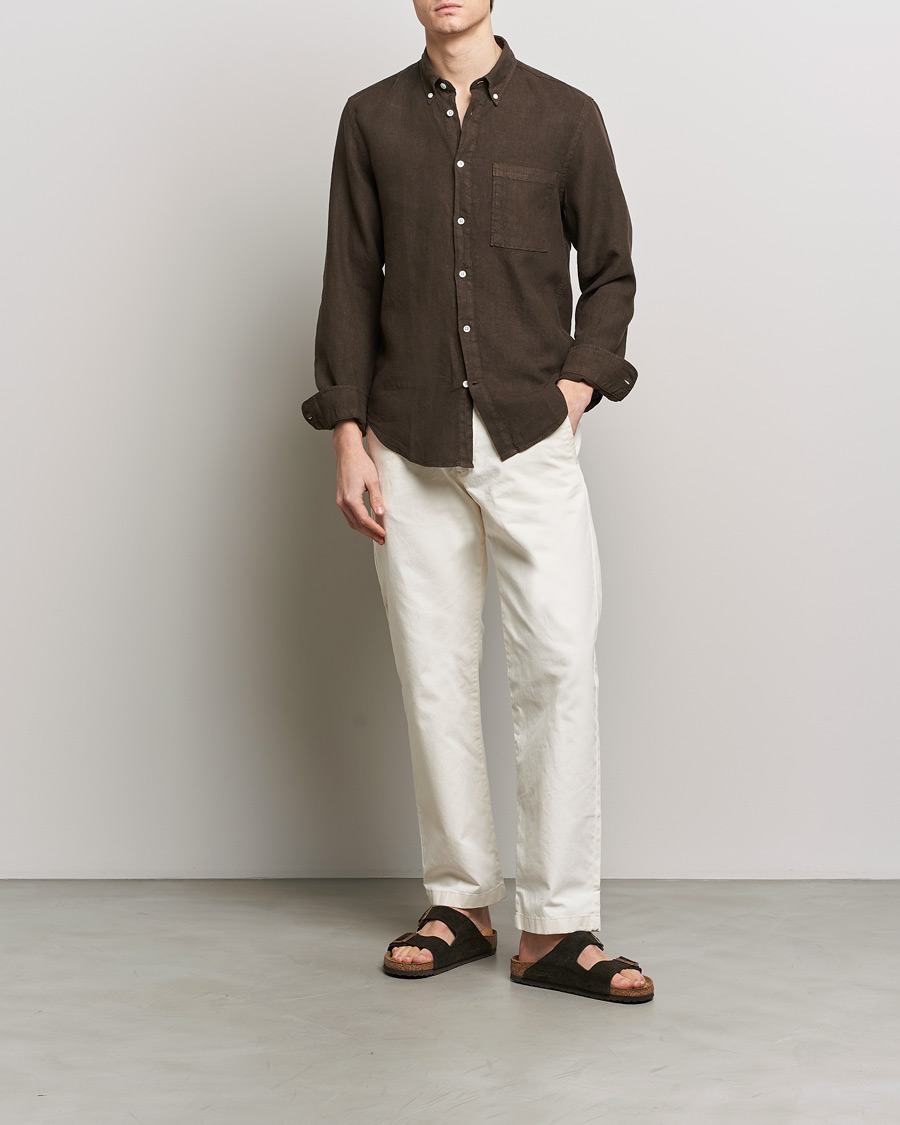 Herren | Hemden | NN07 | Arne Linen Shirt Demitasse Brown
