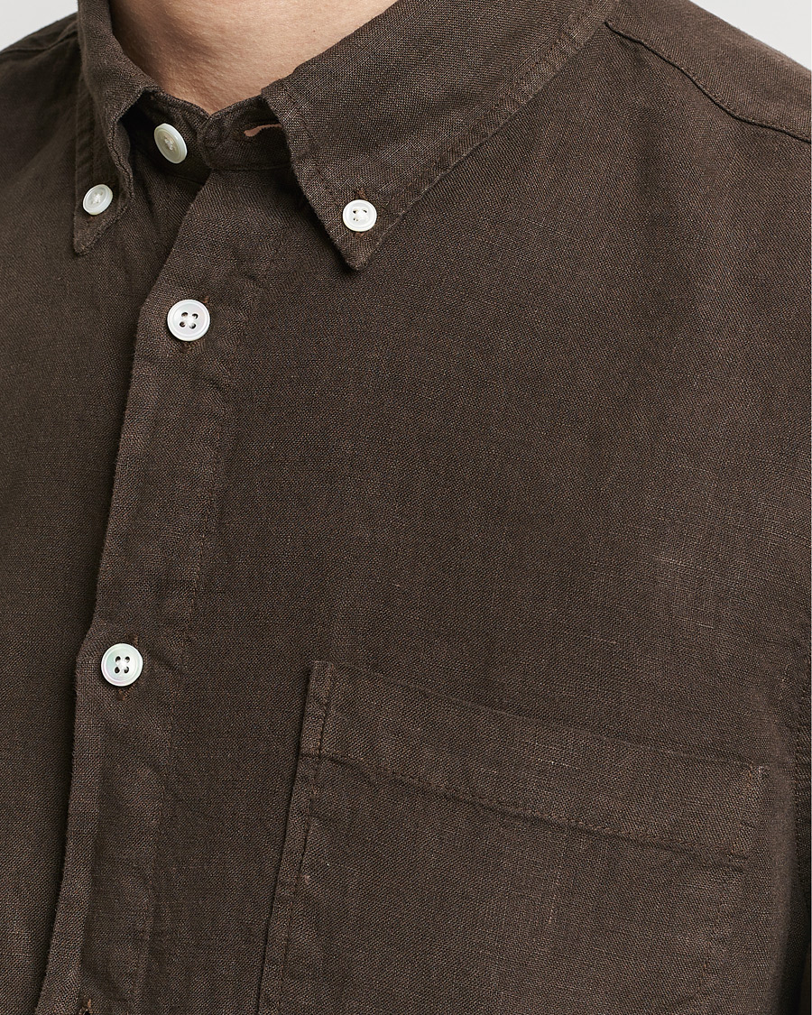 Herren | Hemden | NN07 | Arne Linen Shirt Demitasse Brown