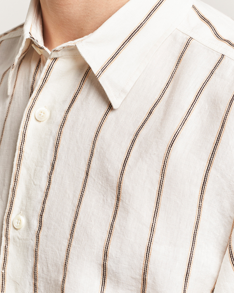 Herren | Hemden | NN07 | Quinsy Striped Linen Shirt Ecru Multi