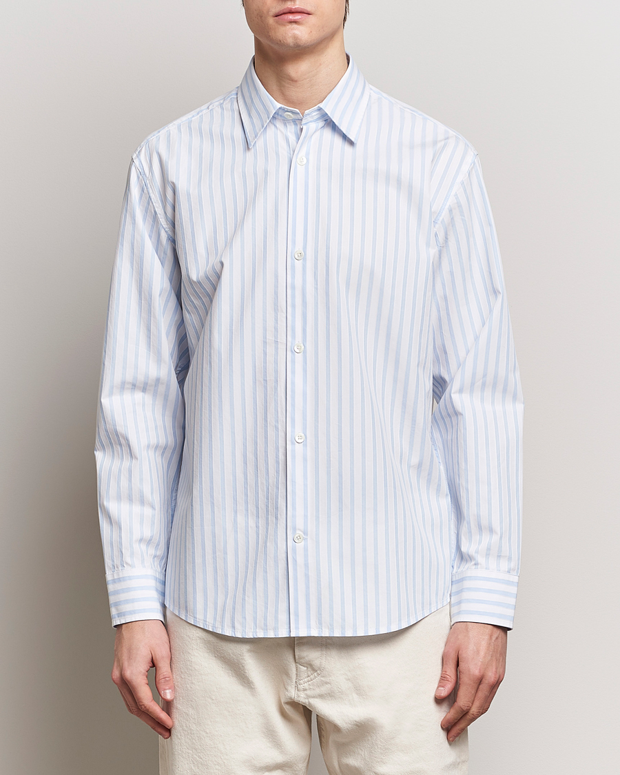 Herren | Treue-Rabatt für Stammkunden | NN07 | Freddy Poplin Striped Shirt Blue/White