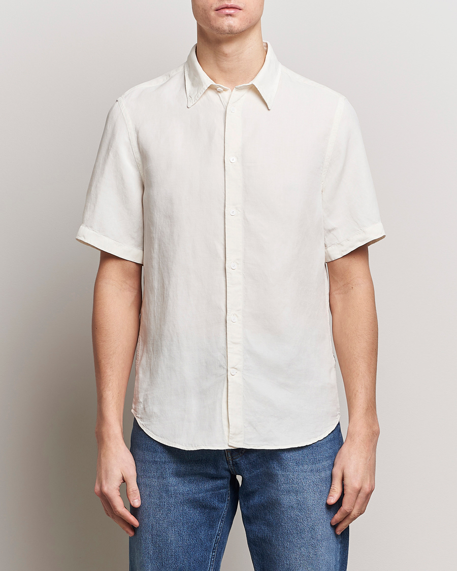 Herren | Freizeithemden | NN07 | Arne Tencel/Linen Short Sleeve Shirt White