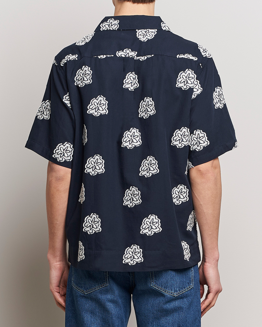 Herren | Hemden | NN07 | Leo Printed Short Sleeve Shirt Navy Blue