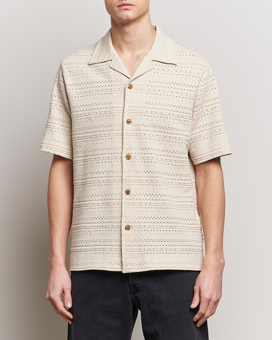 Herr | Kläder | NN07 | Julio Knitted Short Sleeve Shirt Ecru
