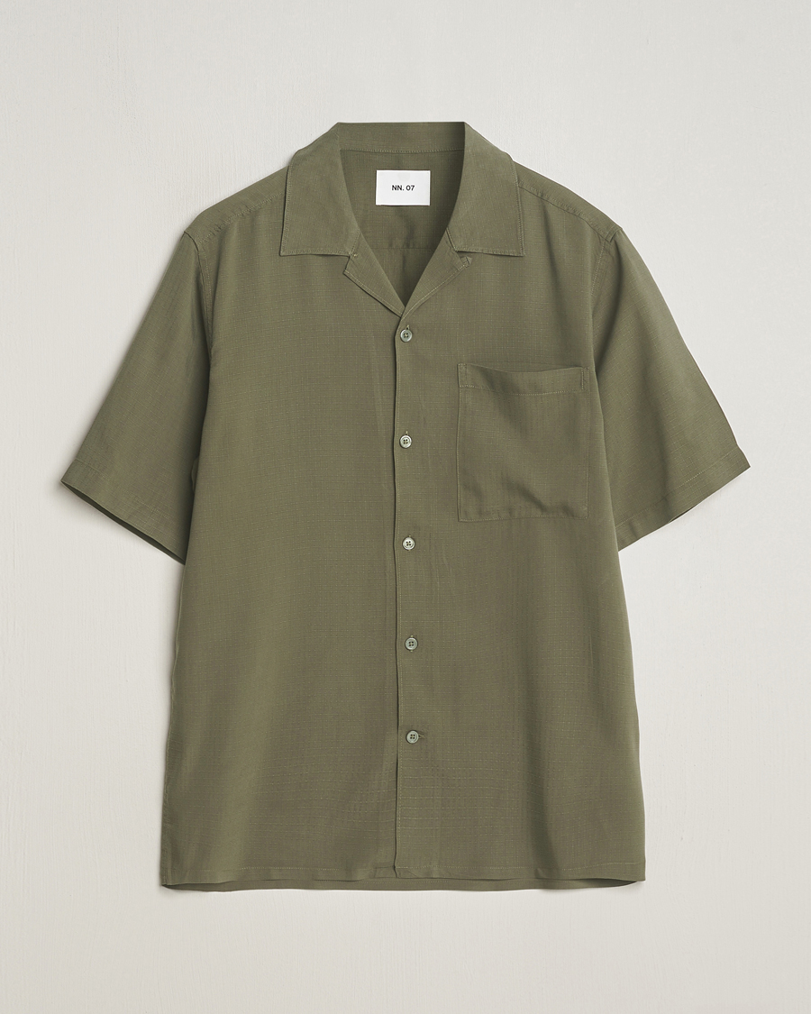 Herren | Hemden | NN07 | Julio Ripstop Short Sleeve Shirt Capers Green