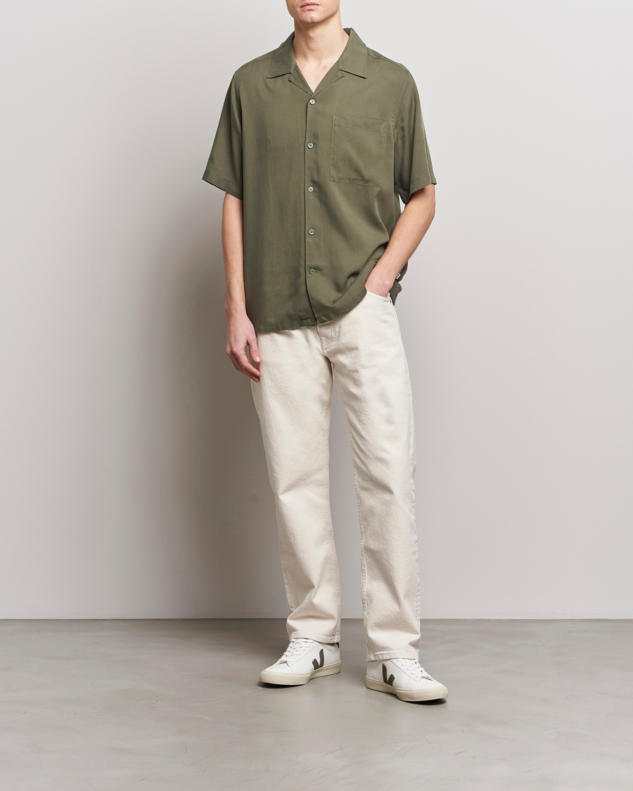 Herren | Hemden | NN07 | Julio Ripstop Short Sleeve Shirt Capers Green