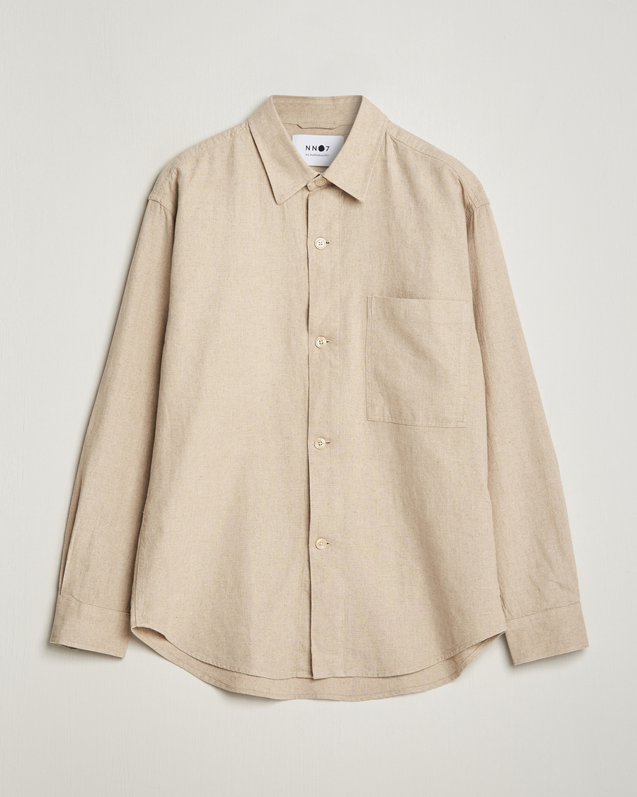 Herren | Hemden | NN07 | Adwin Linen Overshirt Oatmeal