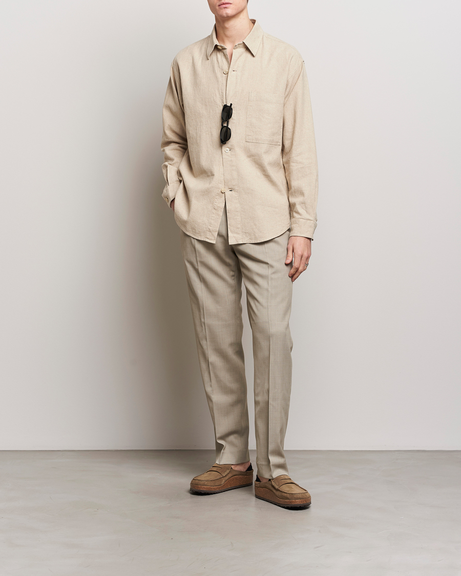 Herren | Hemden | NN07 | Adwin Linen Overshirt Oatmeal